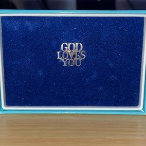 Tiffany & Co. God Loves You pin/brooch, for suit, tie, dress, or bag/backpack
